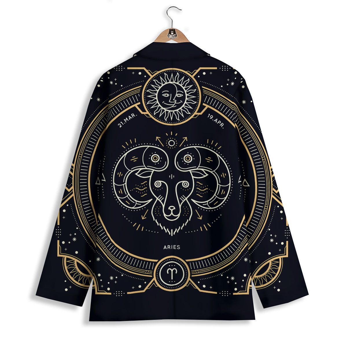 Zodiac Sign Vintage Aries Print Women's Blazer-grizzshop