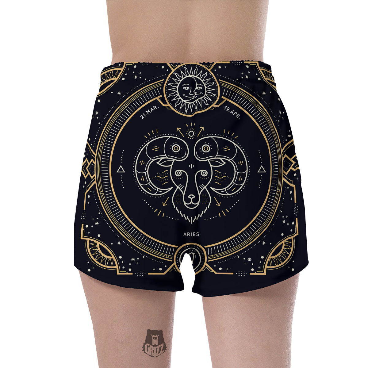 Zodiac Sign Vintage Aries Print Women's Shorts-grizzshop