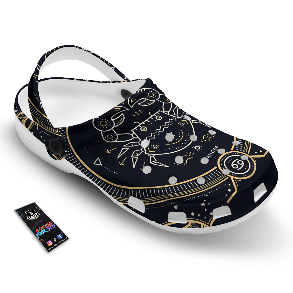 Zodiac Sign Vintage Cancer Print Clog-grizzshop