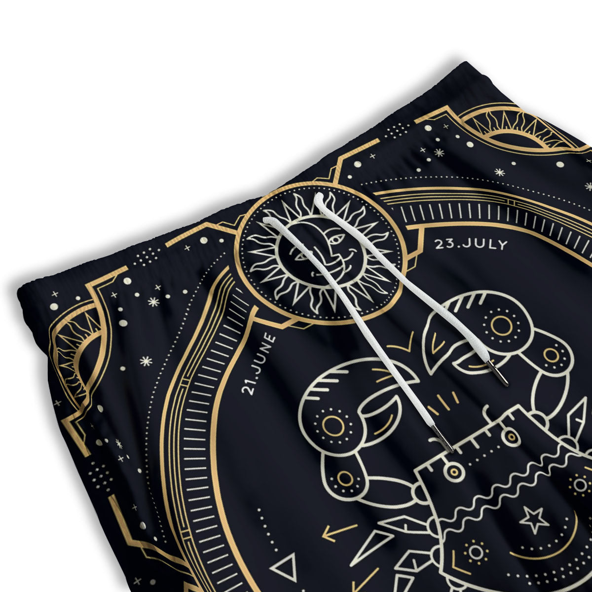 Zodiac Sign Vintage Cancer Print Men's Athletic Shorts