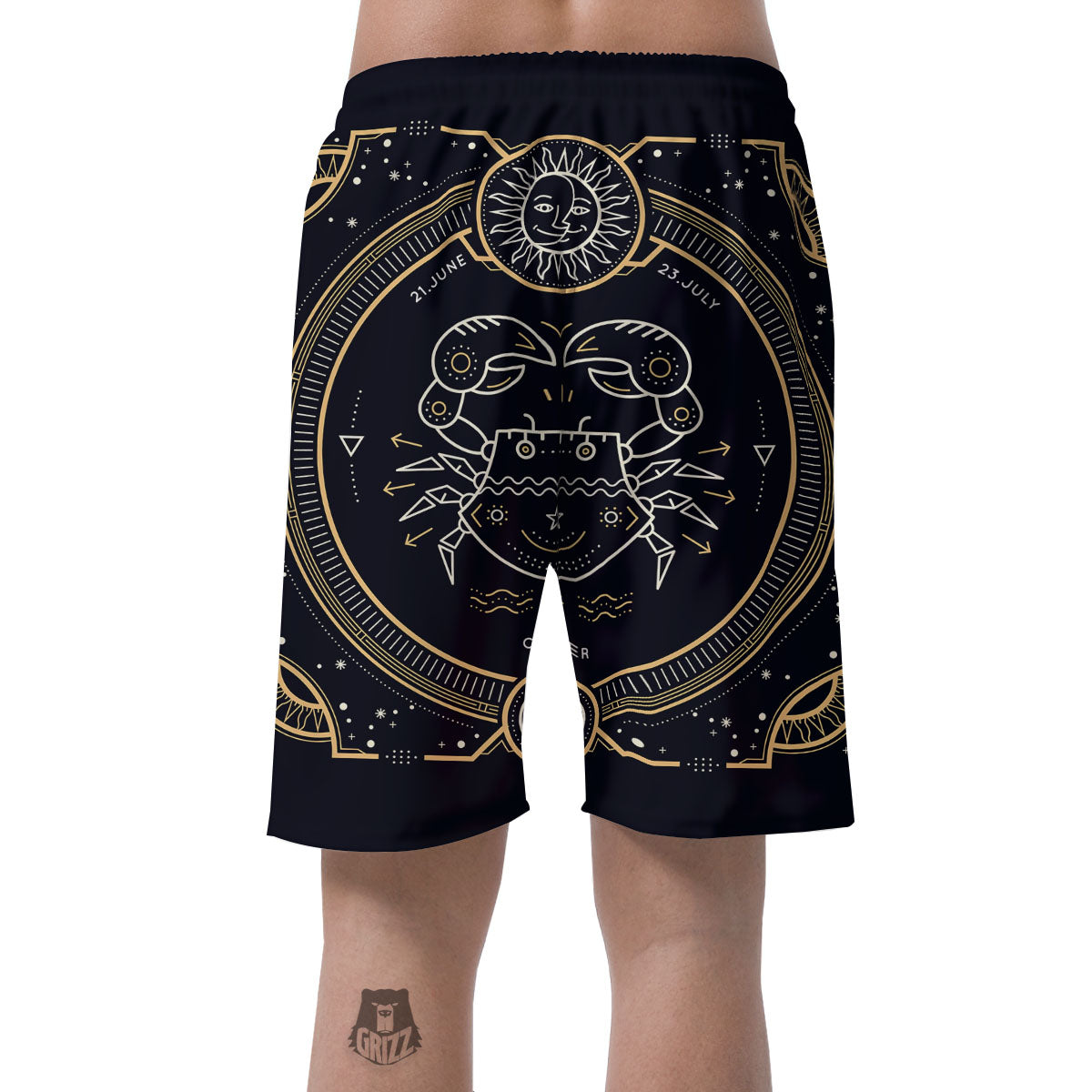 Zodiac Sign Vintage Cancer Print Men's Shorts-grizzshop
