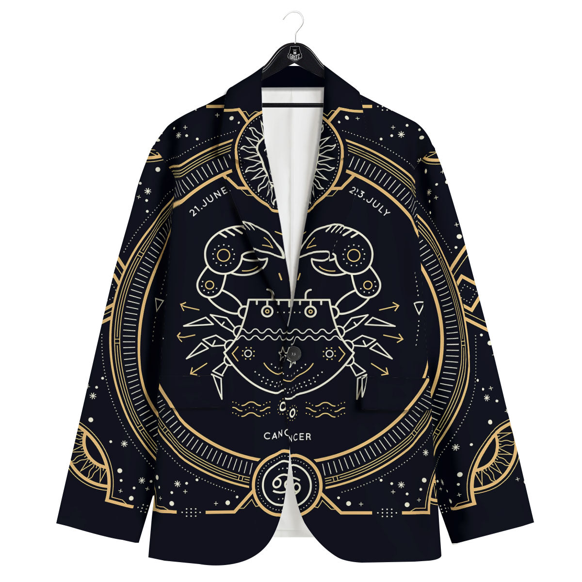 Zodiac Sign Vintage Cancer Print Men's Sport Coat-grizzshop