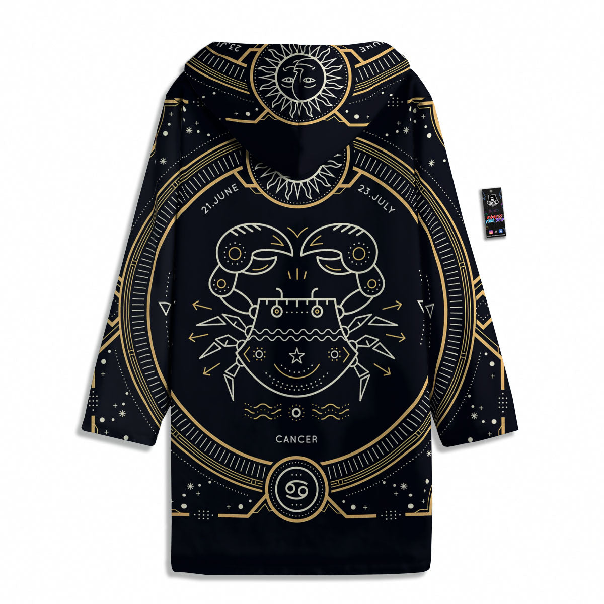 Zodiac Sign Vintage Cancer Print Men's Windbreaker Jacket-grizzshop