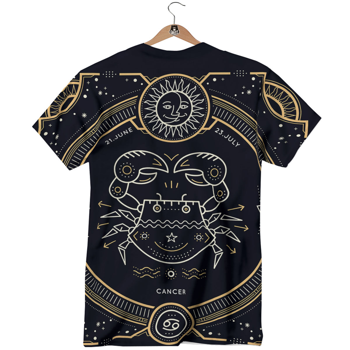 Zodiac Sign Vintage Cancer Print T-Shirt-grizzshop