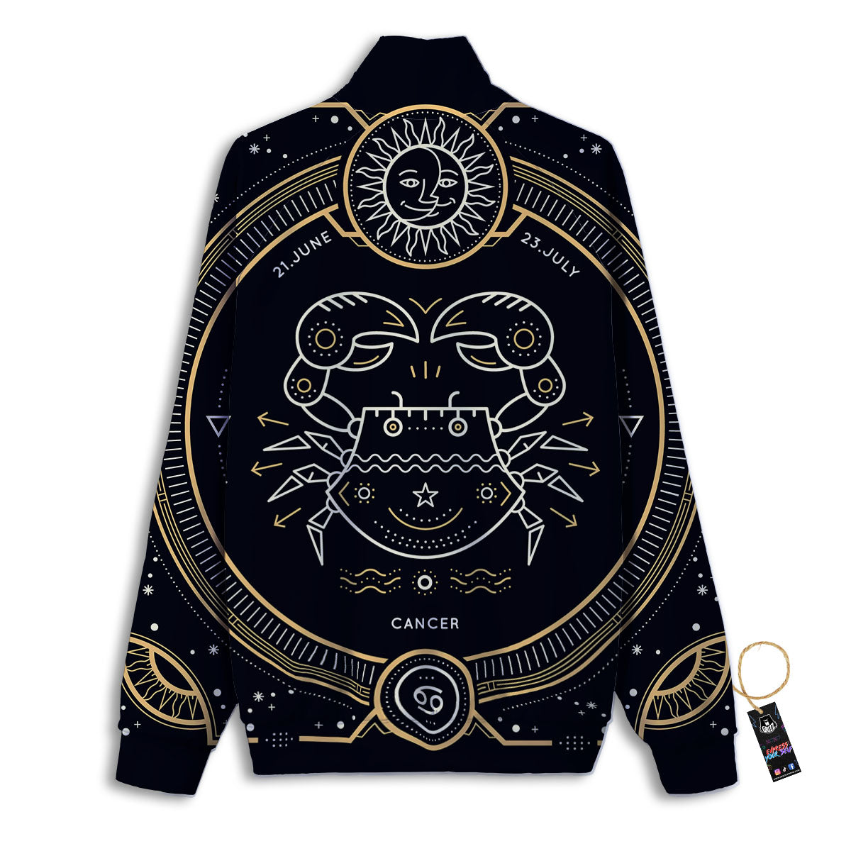 Zodiac Sign Vintage Cancer Print Track Jacket-grizzshop