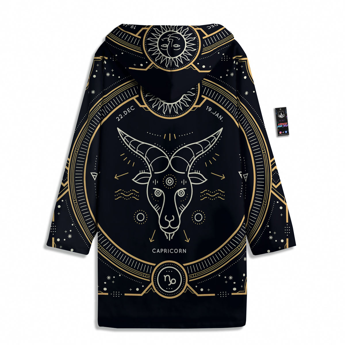 Zodiac Sign Vintage Capricorn Print Men's Windbreaker Jacket-grizzshop