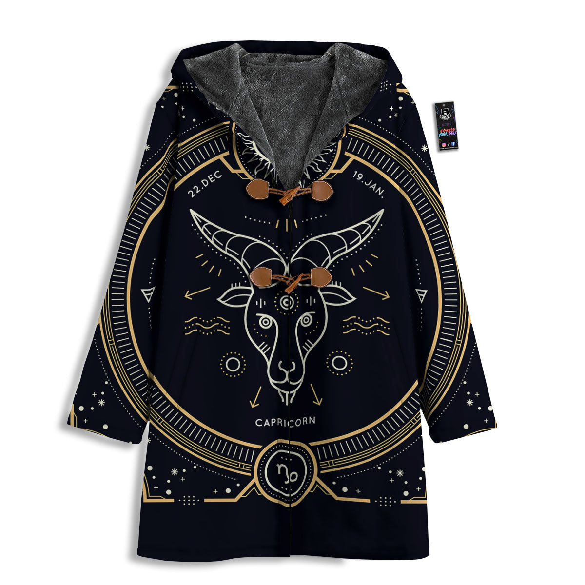 Zodiac Sign Vintage Capricorn Print Men's Windbreaker Jacket-grizzshop