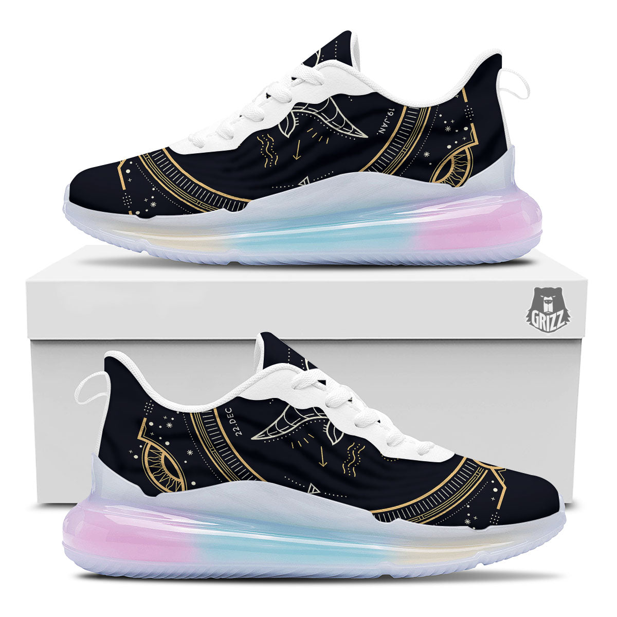 Zodiac Sign Vintage Capricorn Print Running Sneakers-grizzshop
