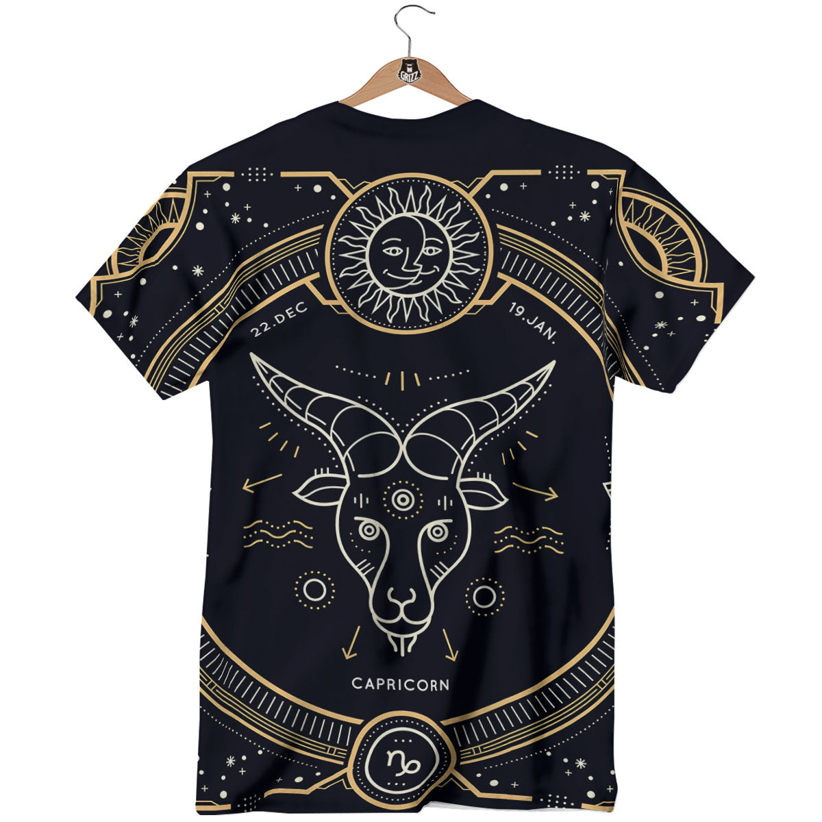 Zodiac Sign Vintage Capricorn Print T-Shirt-grizzshop