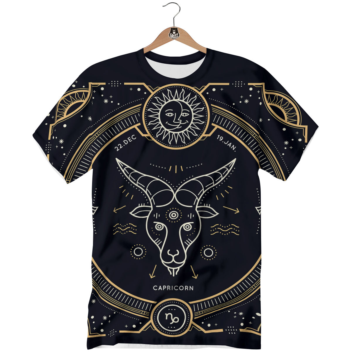 Zodiac Sign Vintage Capricorn Print T-Shirt-grizzshop