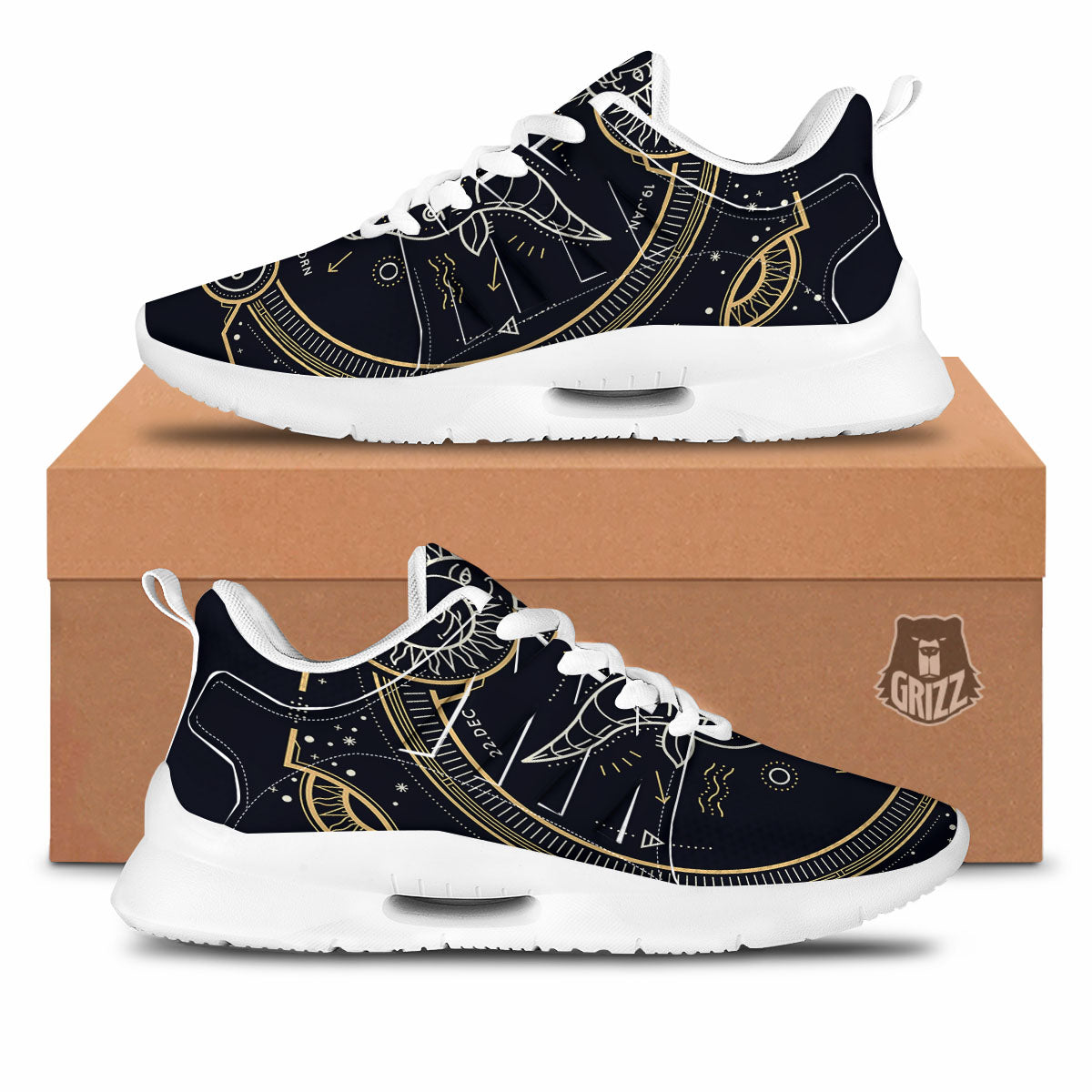 Zodiac Sign Vintage Capricorn Print Tennis Shoes-grizzshop