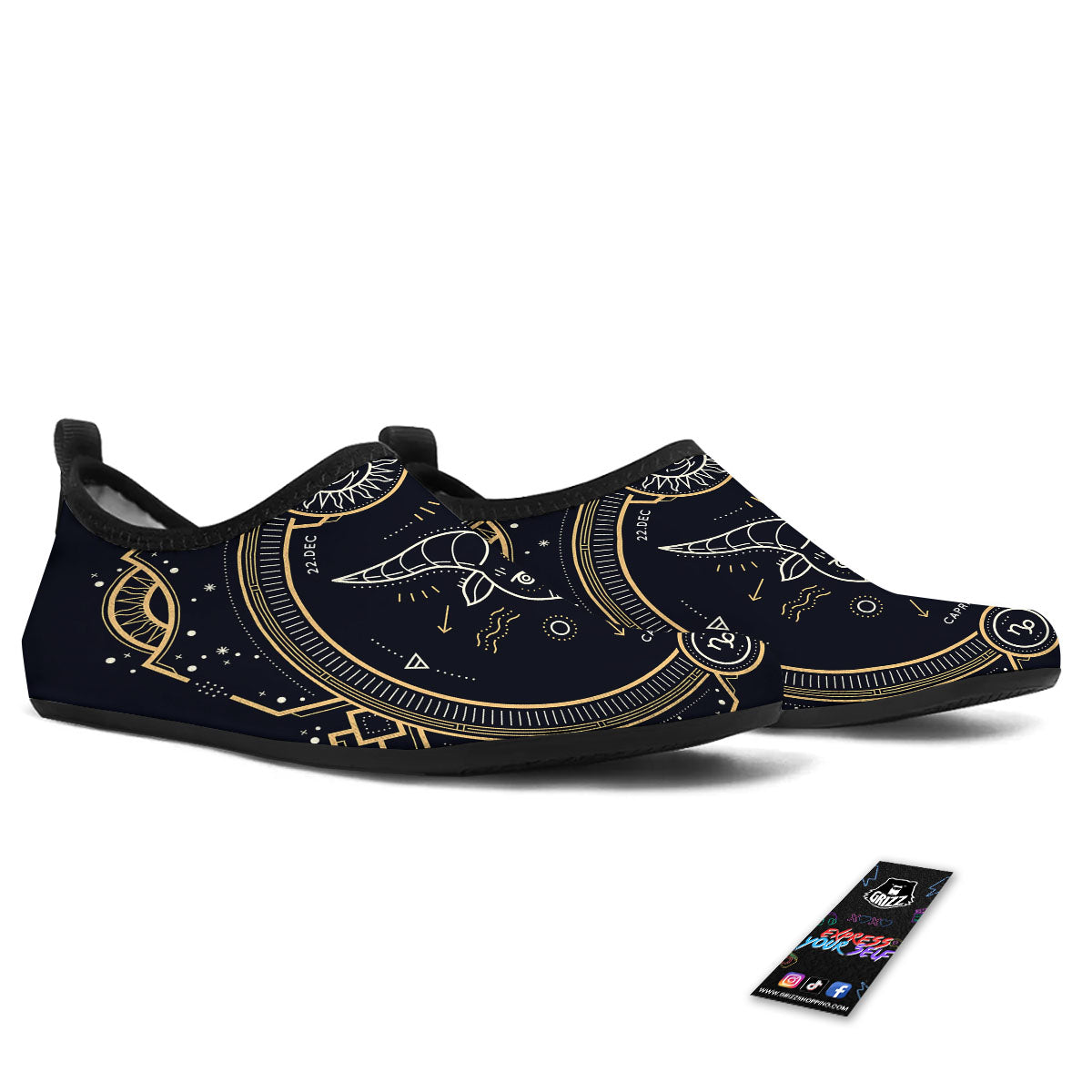 Zodiac Sign Vintage Capricorn Print Water Shoes-grizzshop