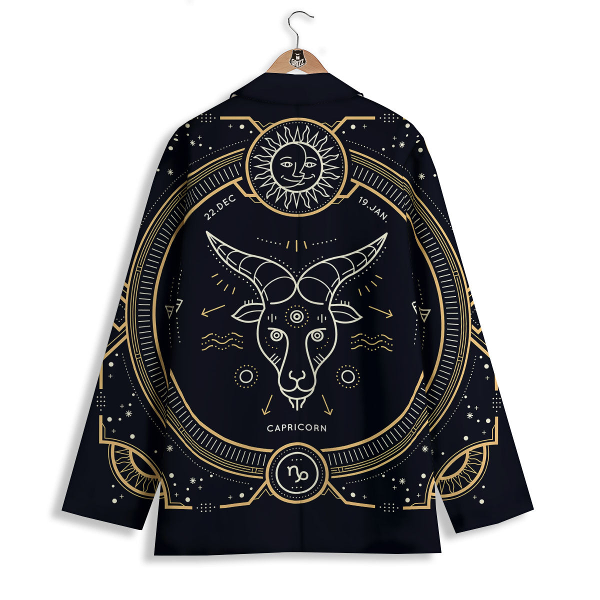 Zodiac Sign Vintage Capricorn Print Women's Blazer-grizzshop