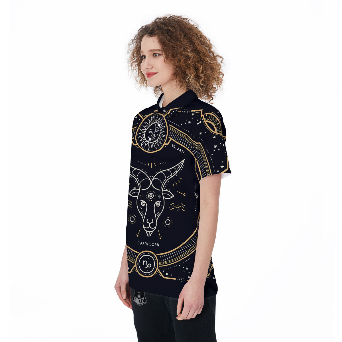 Zodiac Sign Vintage Capricorn Print Women's Golf Shirts-grizzshop