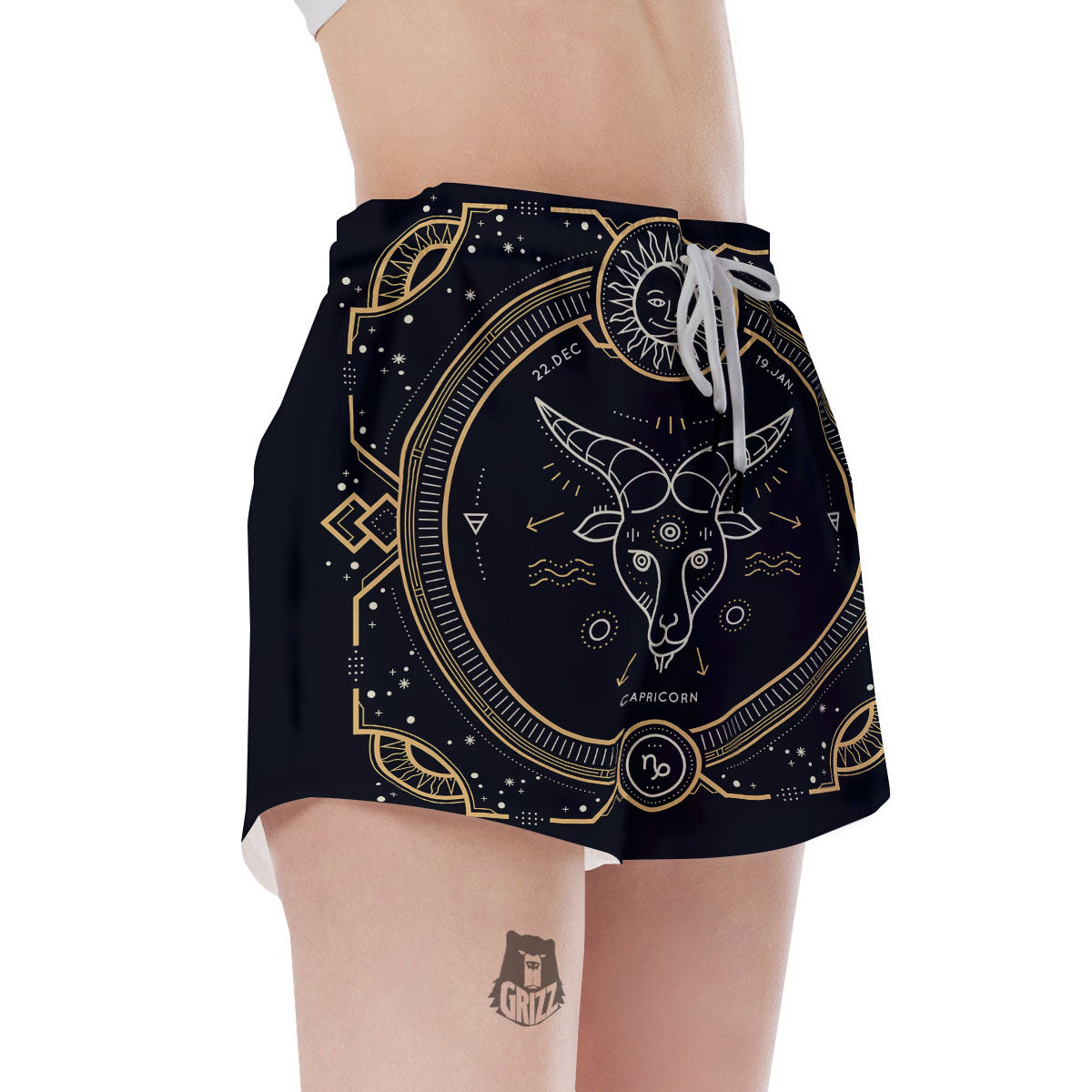 Zodiac Sign Vintage Capricorn Print Women's Shorts-grizzshop