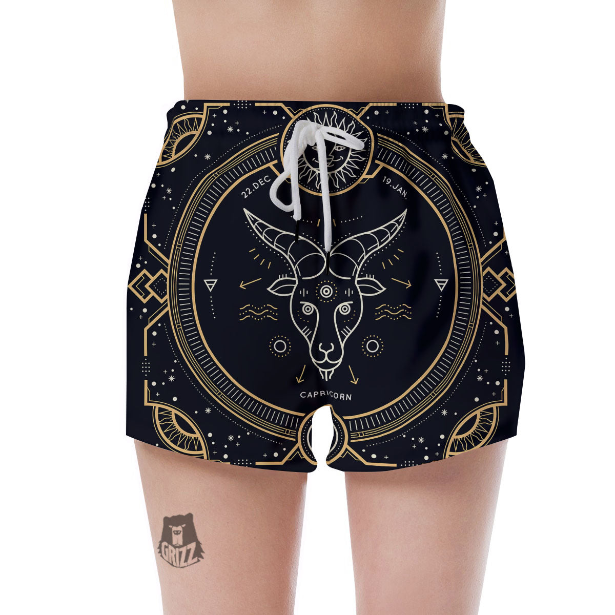 Zodiac Sign Vintage Capricorn Print Women's Shorts-grizzshop