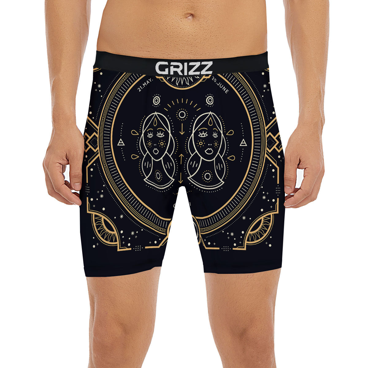Zodiac Sign Vintage Gemini Print Boxer Briefs-grizzshop