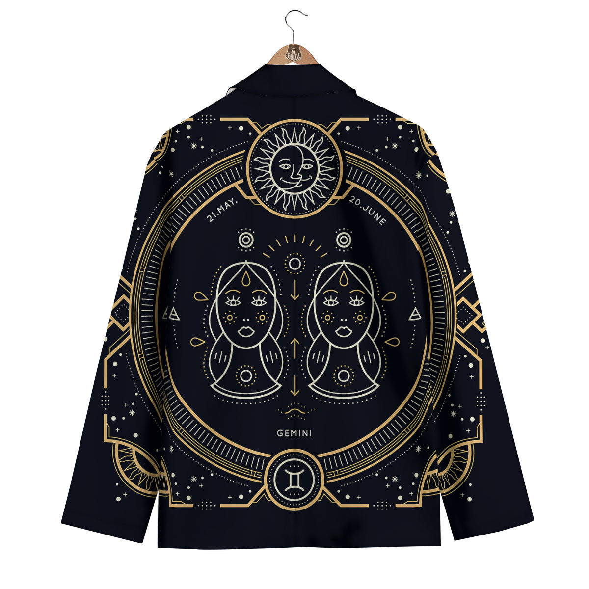 Zodiac Sign Vintage Gemini Print Men's Blazer-grizzshop
