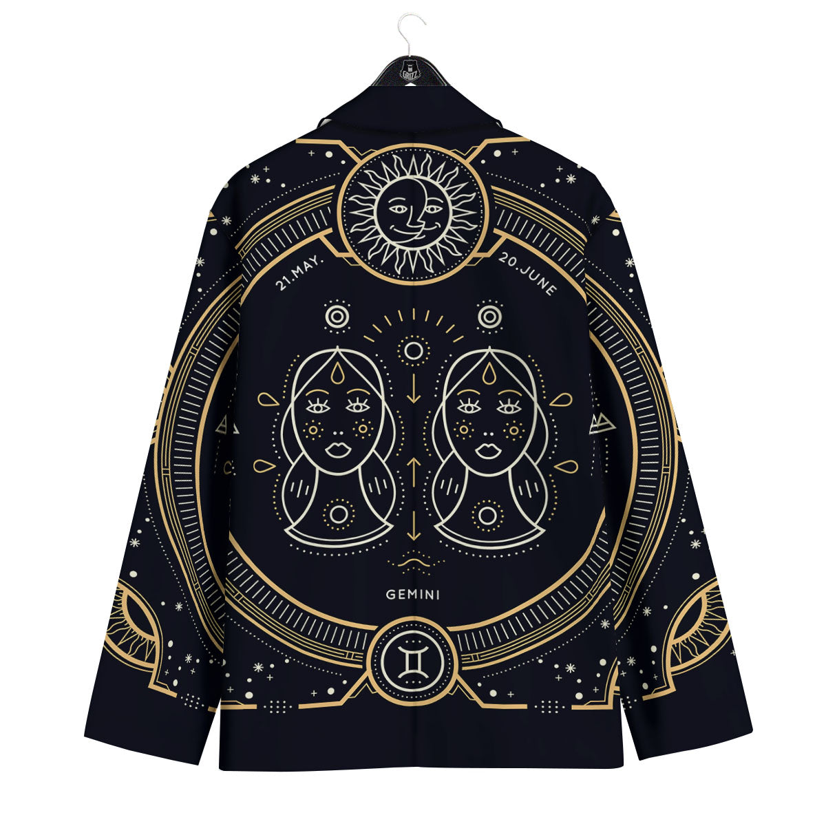 Zodiac Sign Vintage Gemini Print Men's Sport Coat-grizzshop