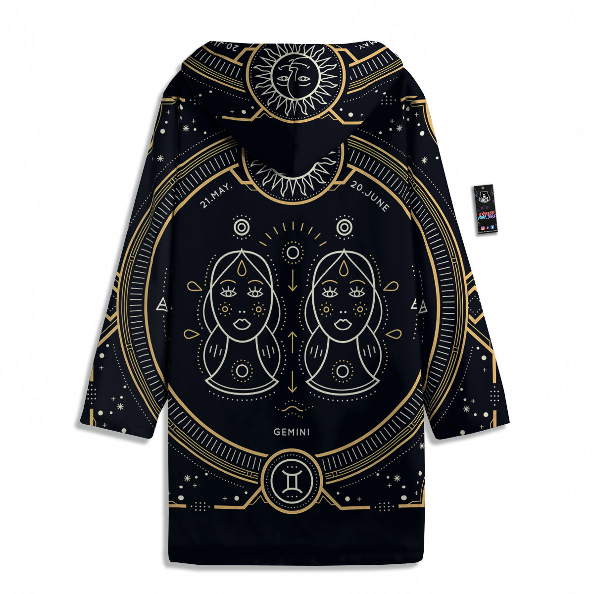 Zodiac Sign Vintage Gemini Print Men's Windbreaker Jacket-grizzshop