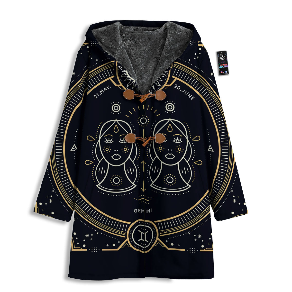 Zodiac Sign Vintage Gemini Print Men's Windbreaker Jacket-grizzshop