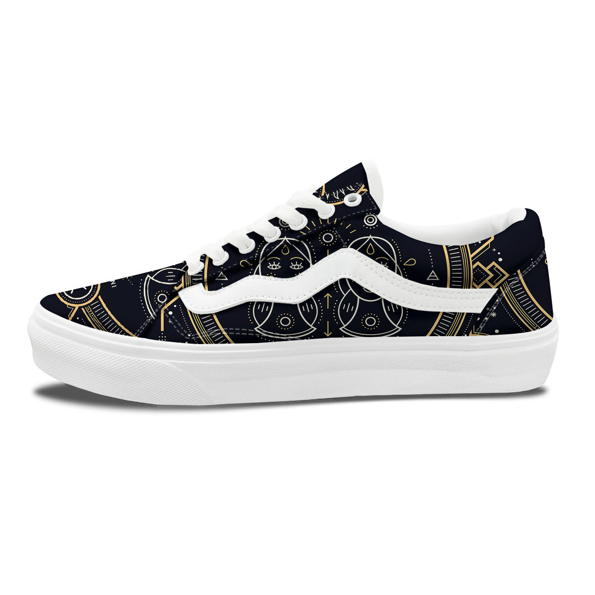 Zodiac Sign Vintage Gemini Print Skate Shoes-grizzshop