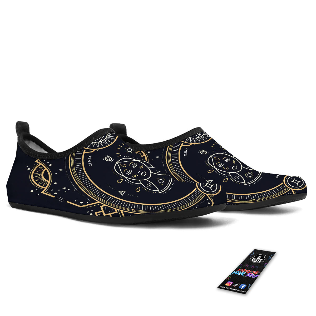 Zodiac Sign Vintage Gemini Print Water Shoes-grizzshop