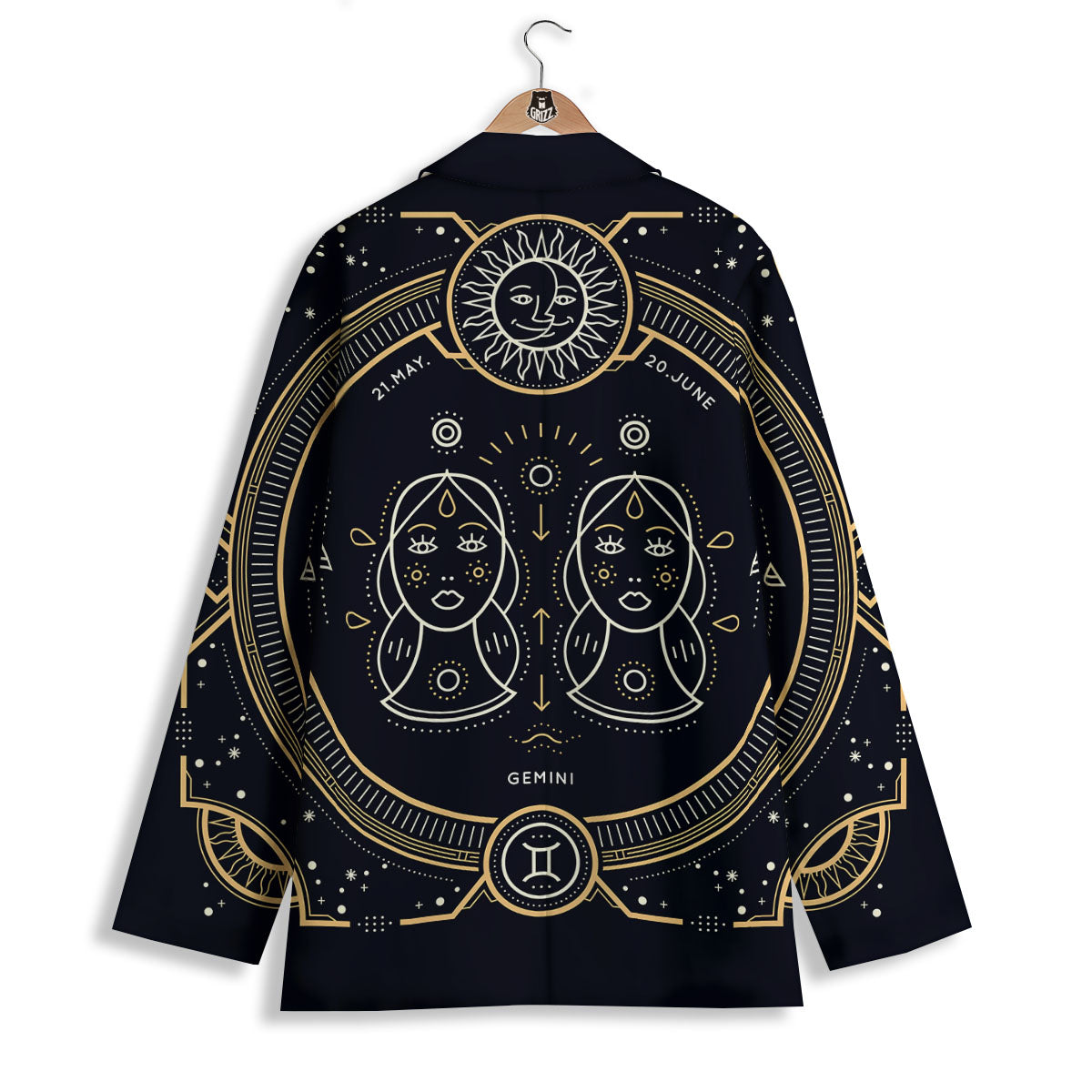 Zodiac Sign Vintage Gemini Print Women's Blazer-grizzshop