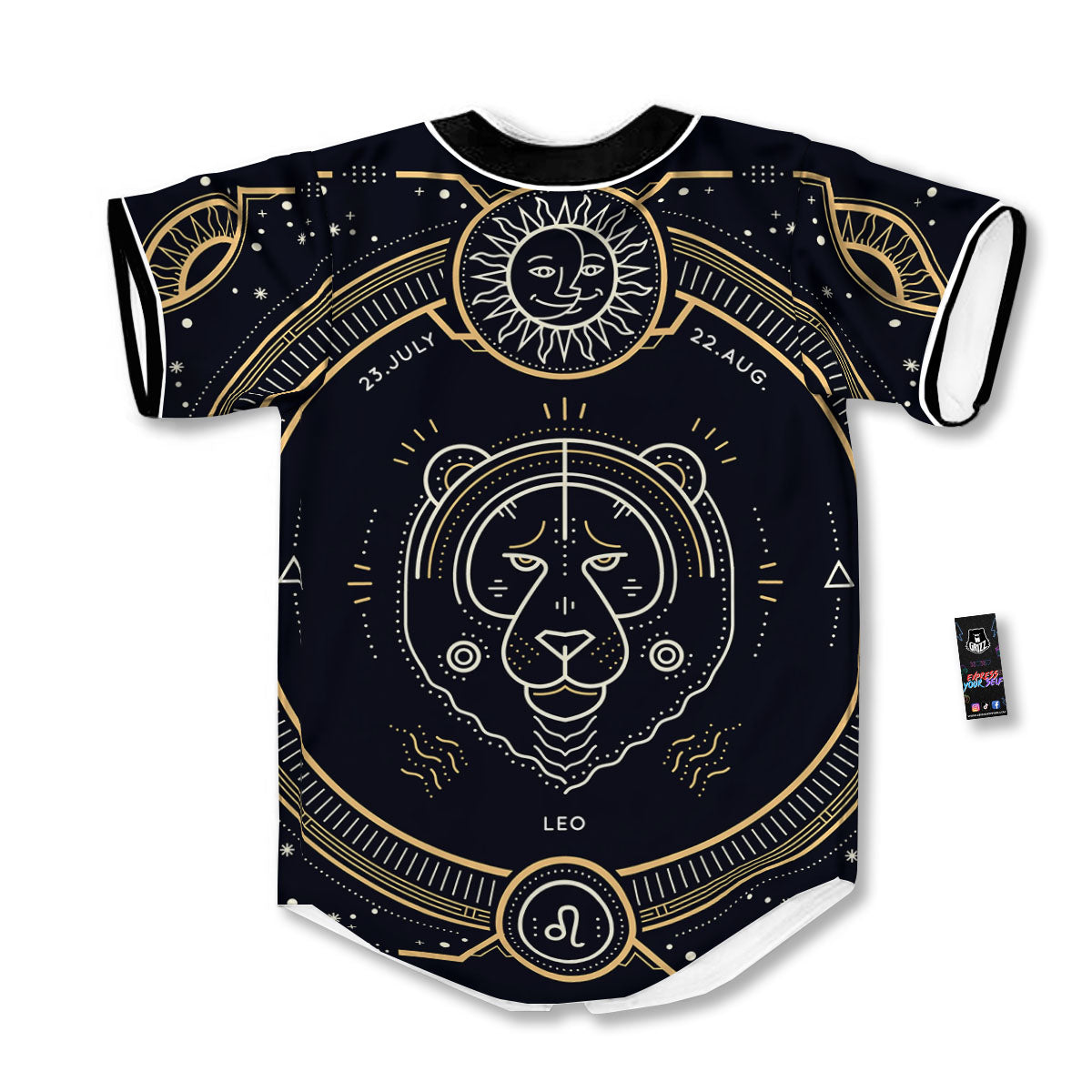 Zodiac Sign Vintage Leo Print Baseball Jersey-grizzshop