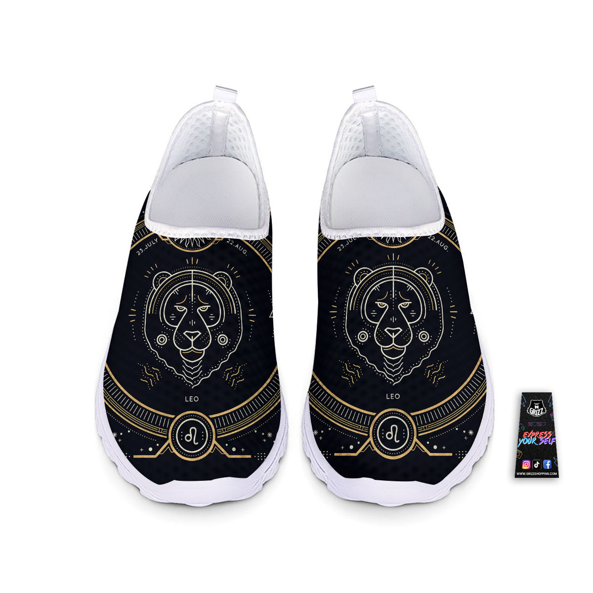 Zodiac Sign Vintage Leo Print Nurse Shoes-grizzshop