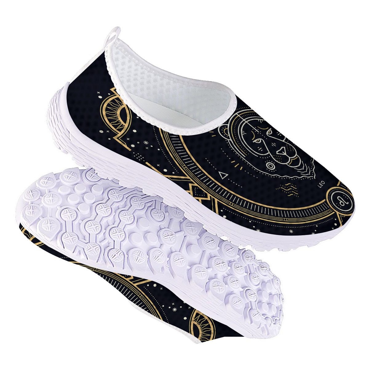 Zodiac Sign Vintage Leo Print Nurse Shoes-grizzshop