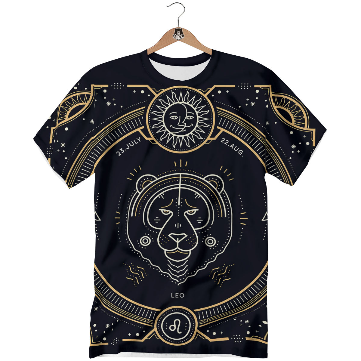 Zodiac Sign Vintage Leo Print T-Shirt-grizzshop