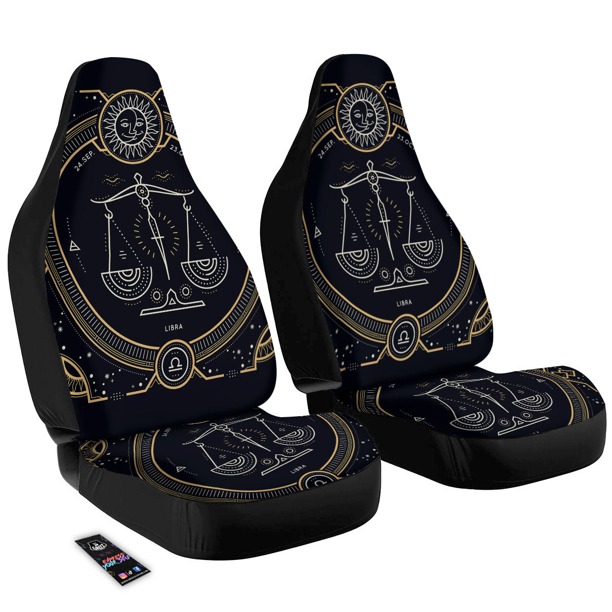 Zodiac Sign Vintage Libra Print Car Seat Covers-grizzshop