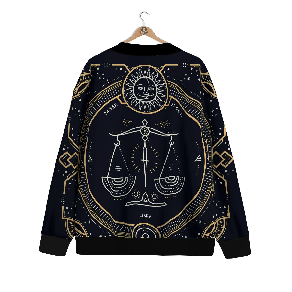 Zodiac Sign Vintage Libra Print Cardigan-grizzshop