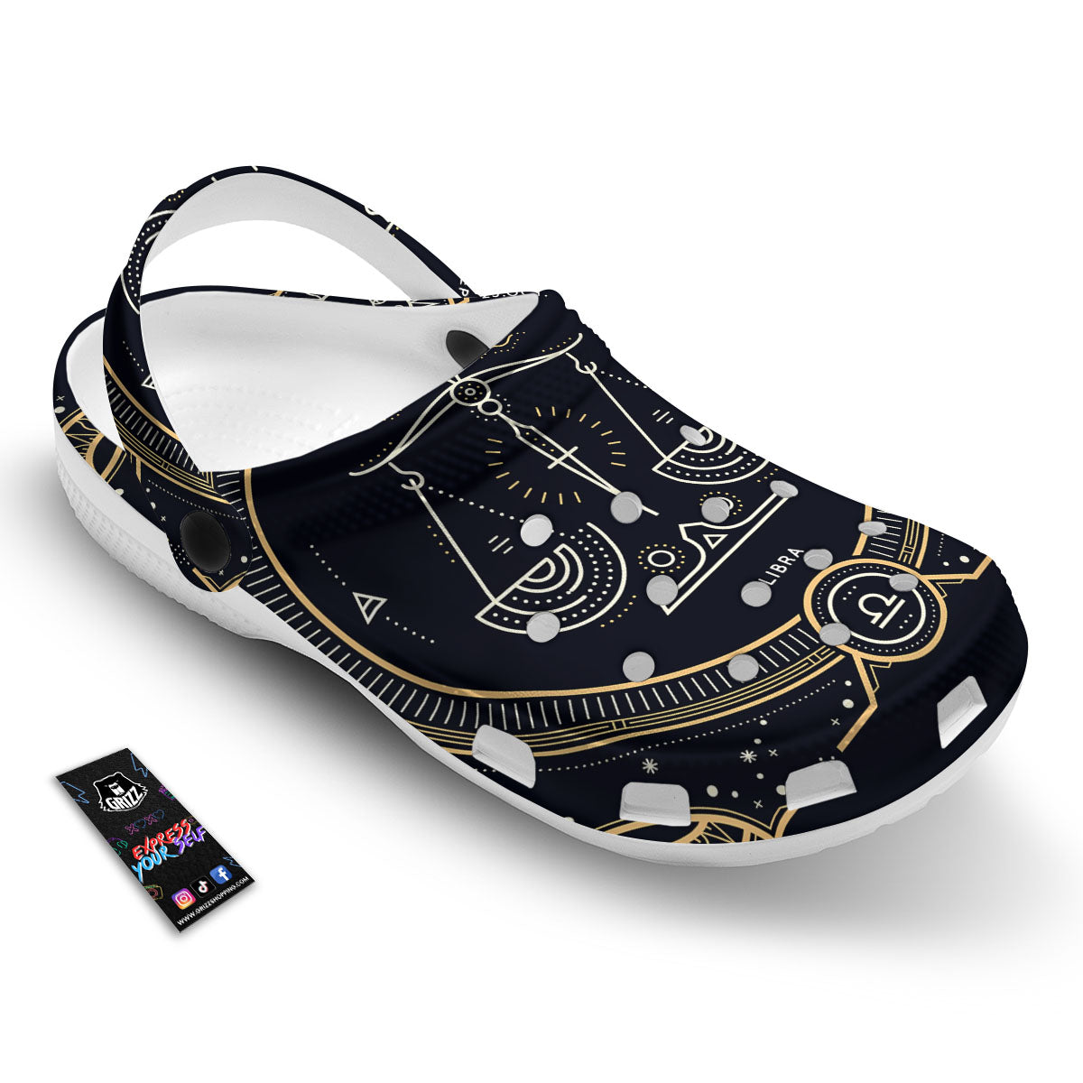 Zodiac Sign Vintage Libra Print Clog-grizzshop