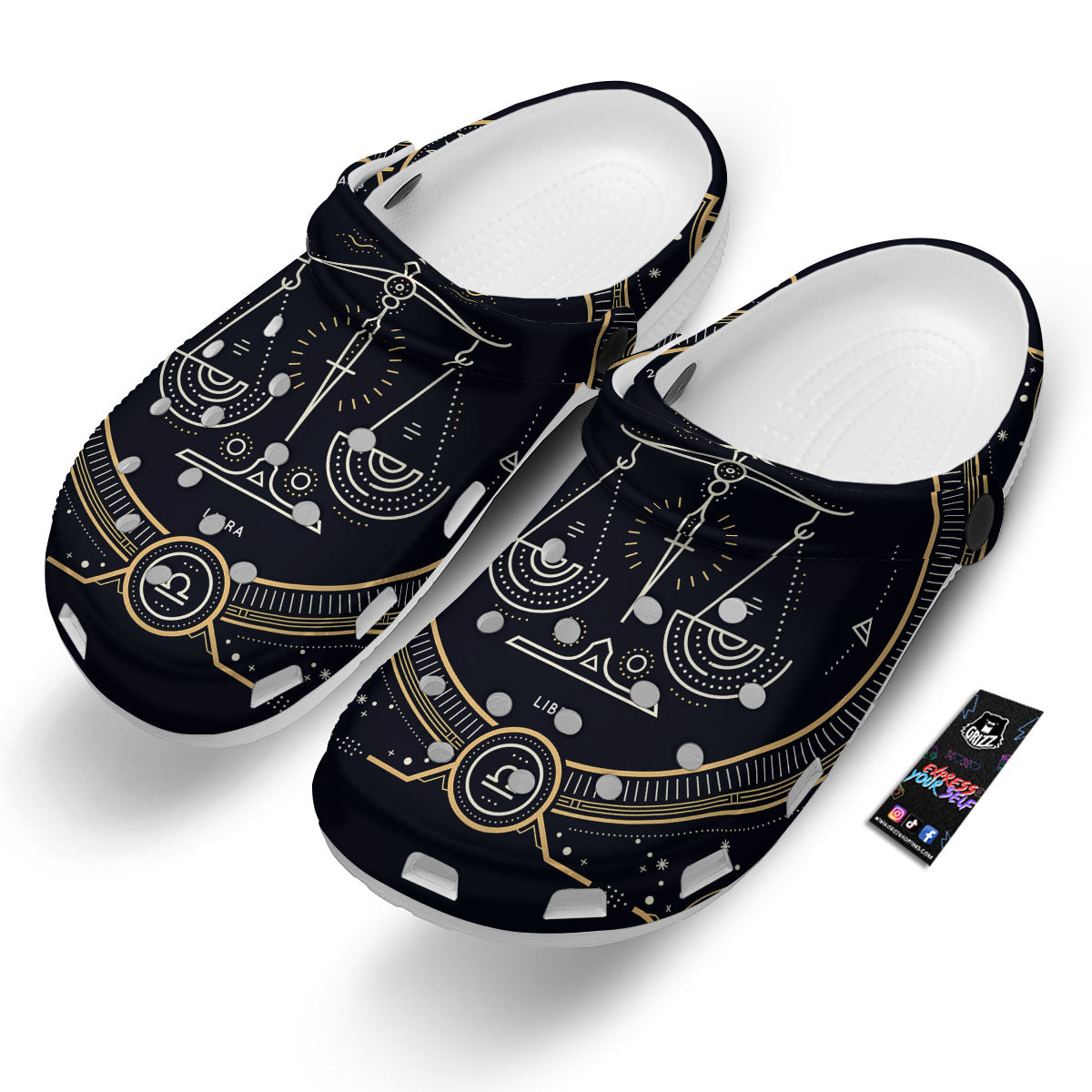 Zodiac Sign Vintage Libra Print Clog-grizzshop