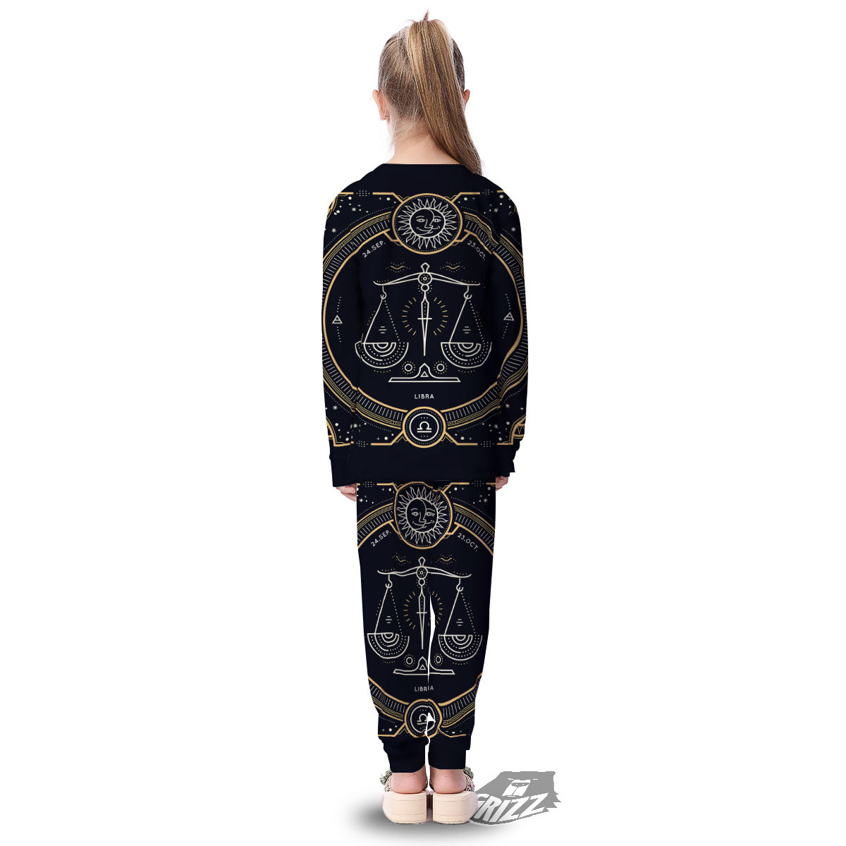 Zodiac Sign Vintage Libra Print Kid's Pajamas-grizzshop