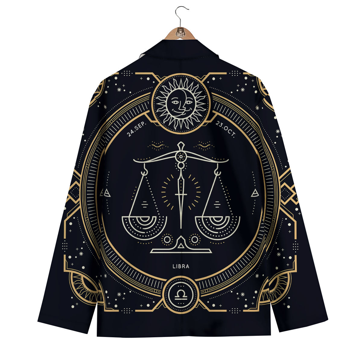 Zodiac Sign Vintage Libra Print Men's Blazer-grizzshop