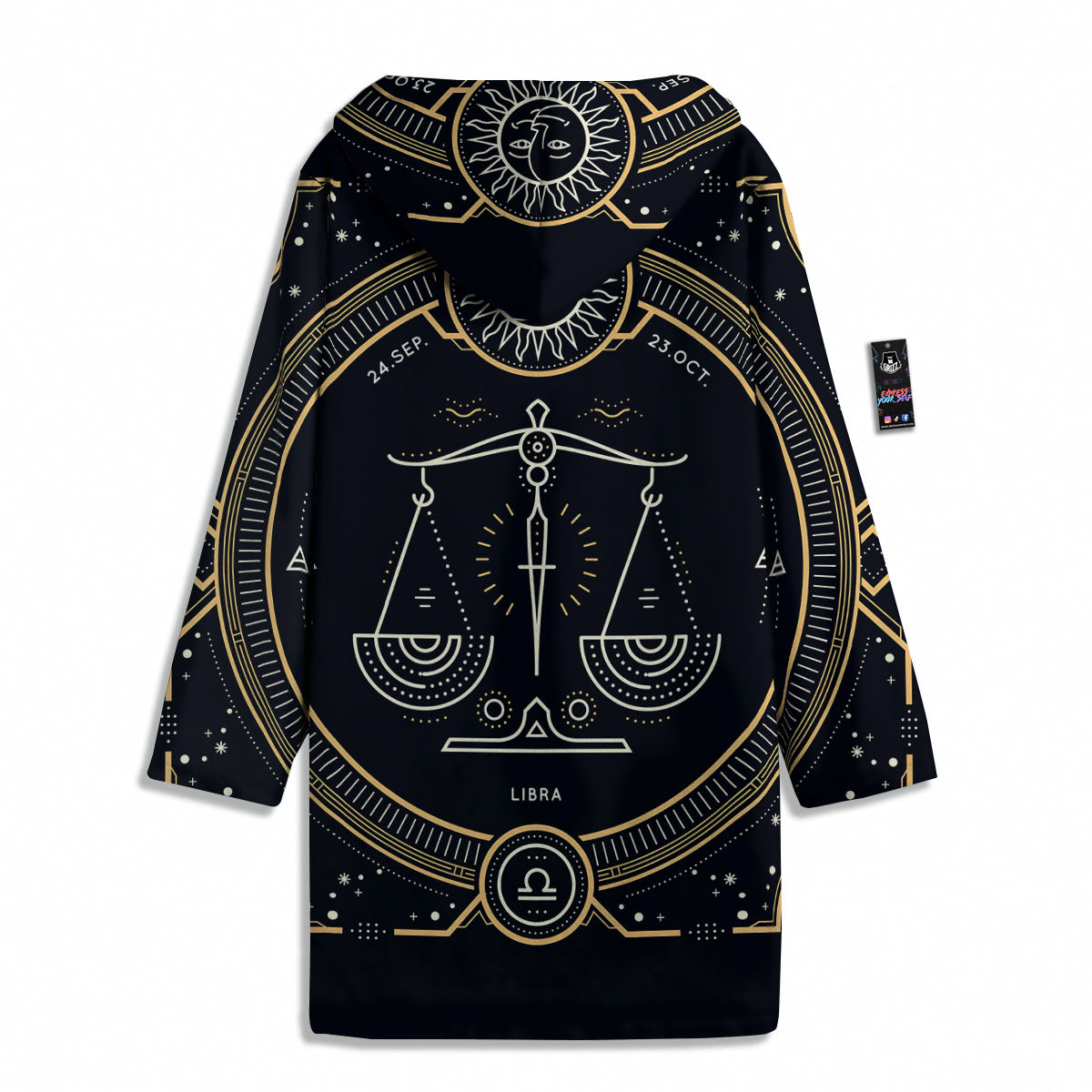 Zodiac Sign Vintage Libra Print Men's Windbreaker Jacket-grizzshop