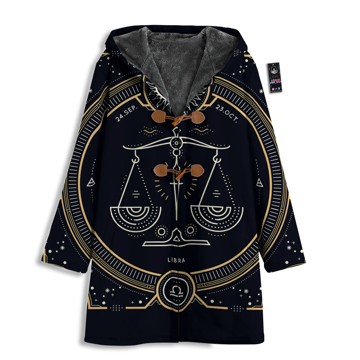 Zodiac Sign Vintage Libra Print Men's Windbreaker Jacket-grizzshop