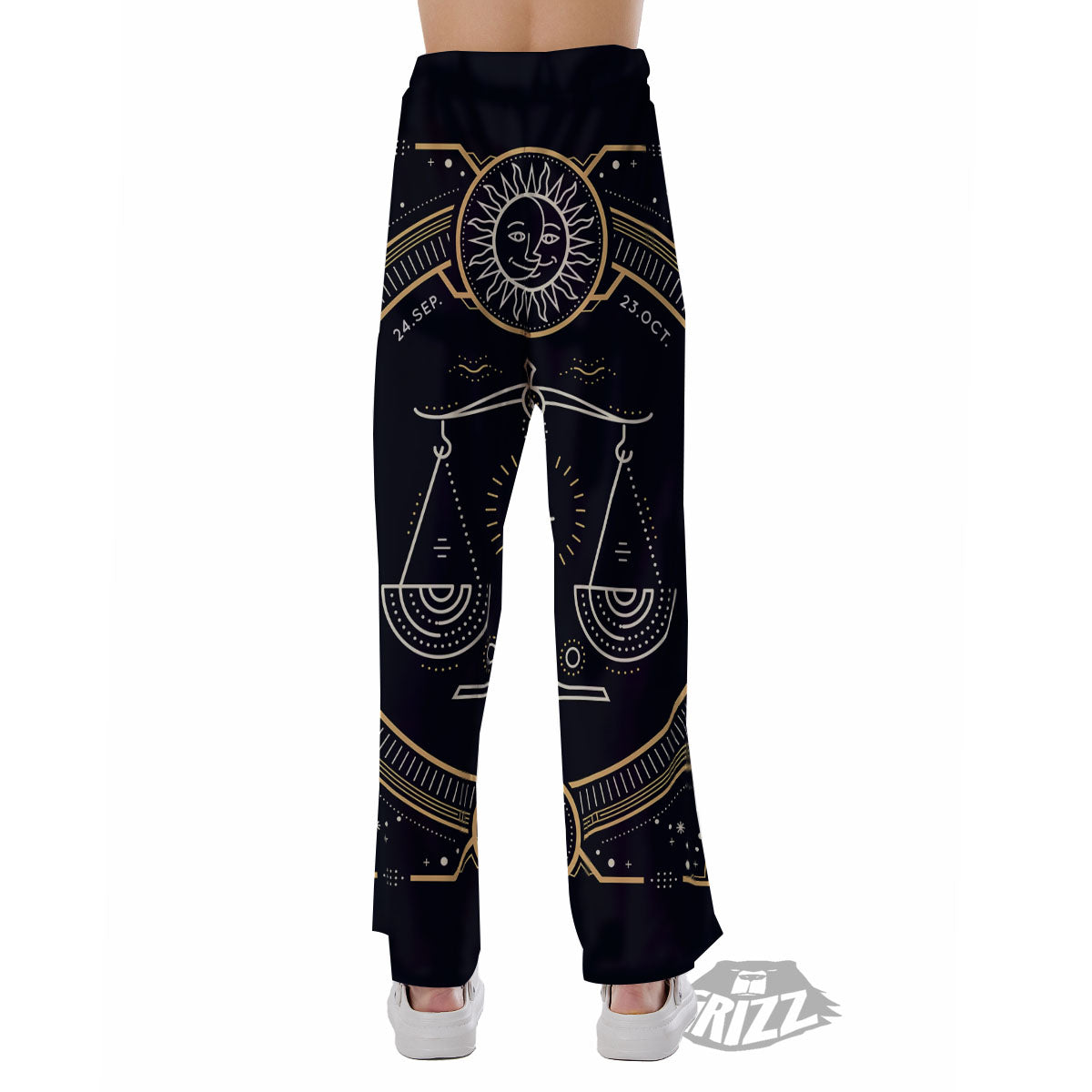 Zodiac Sign Vintage Libra Print Pajama Pants-grizzshop