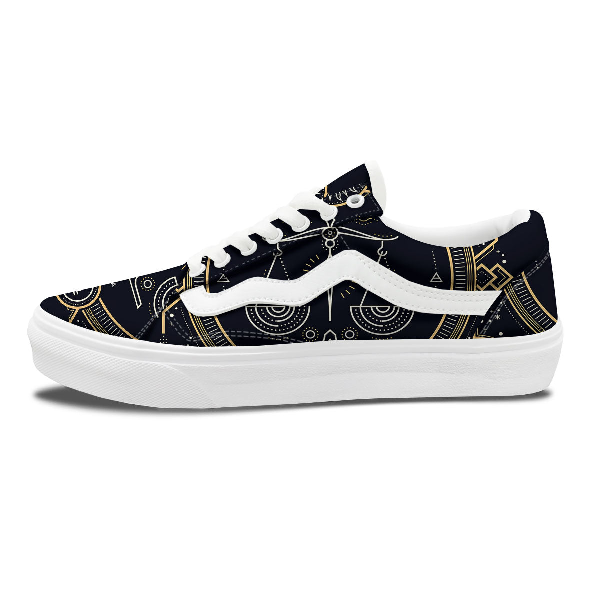 Zodiac Sign Vintage Libra Print Skate Shoes-grizzshop