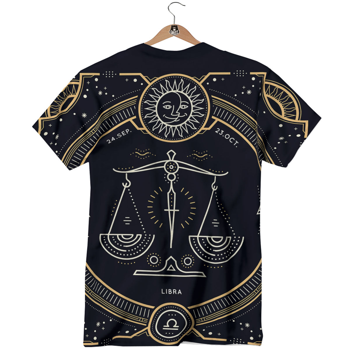 Zodiac Sign Vintage Libra Print T-Shirt-grizzshop