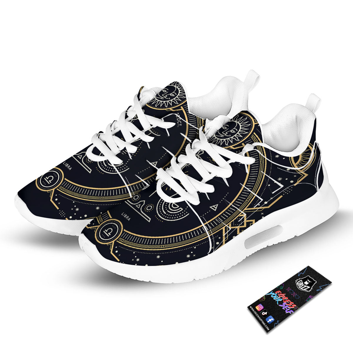 Zodiac Sign Vintage Libra Print Tennis Shoes-grizzshop