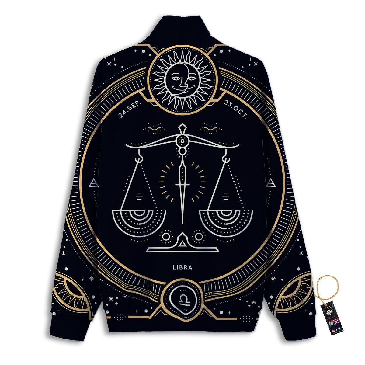 Zodiac Sign Vintage Libra Print Track Jacket-grizzshop