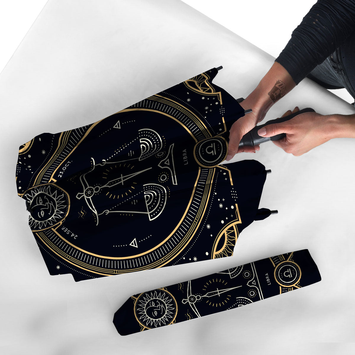 Zodiac Sign Vintage Libra Print Umbrella-grizzshop
