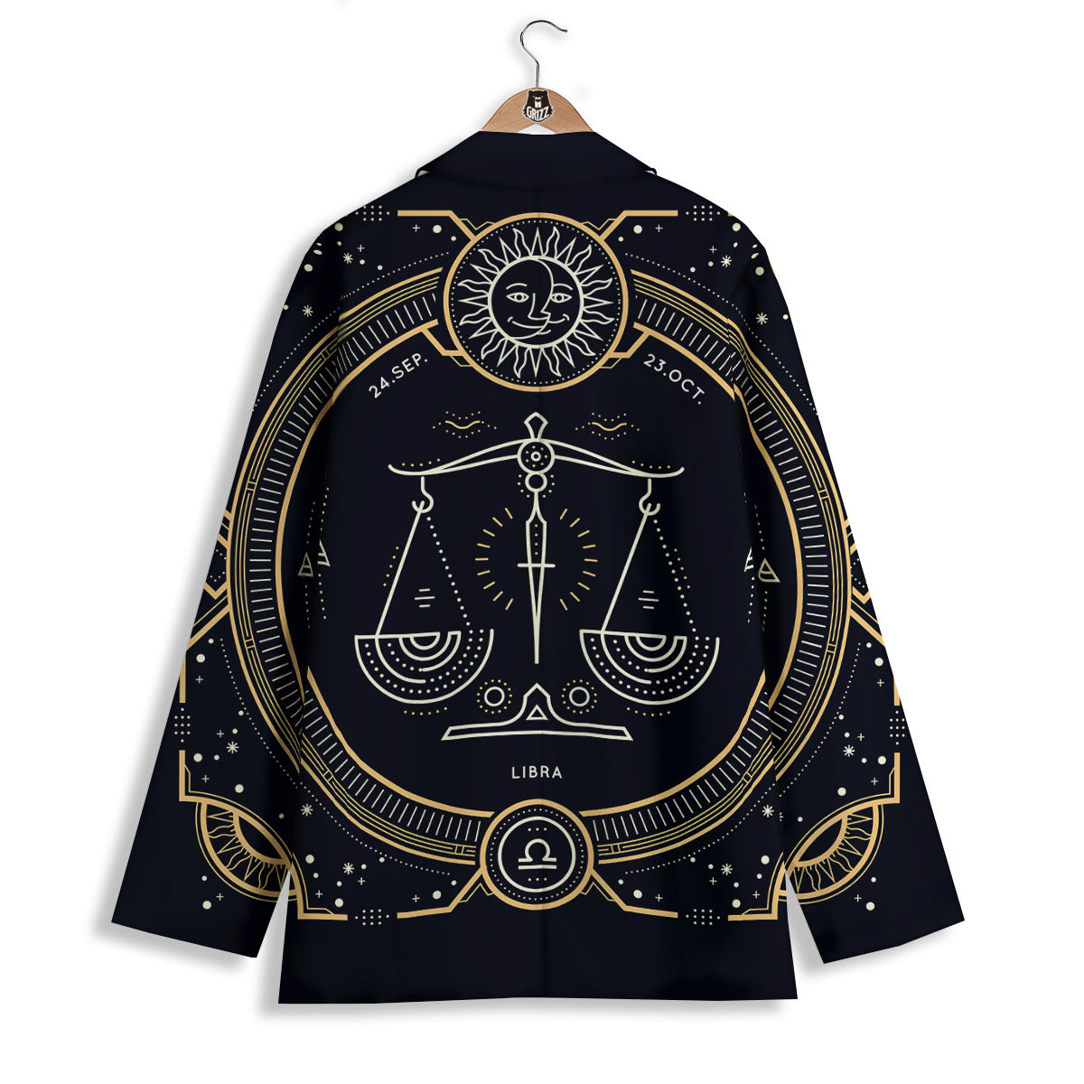 Zodiac Sign Vintage Libra Print Women's Blazer-grizzshop