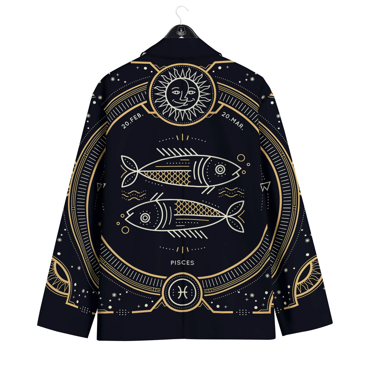 Zodiac Sign Vintage Pisces Print Men's Sport Coat-grizzshop