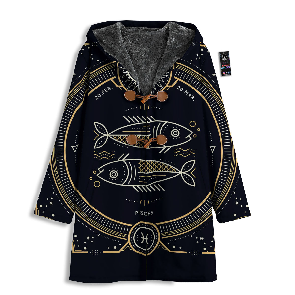 Zodiac Sign Vintage Pisces Print Men's Windbreaker Jacket-grizzshop