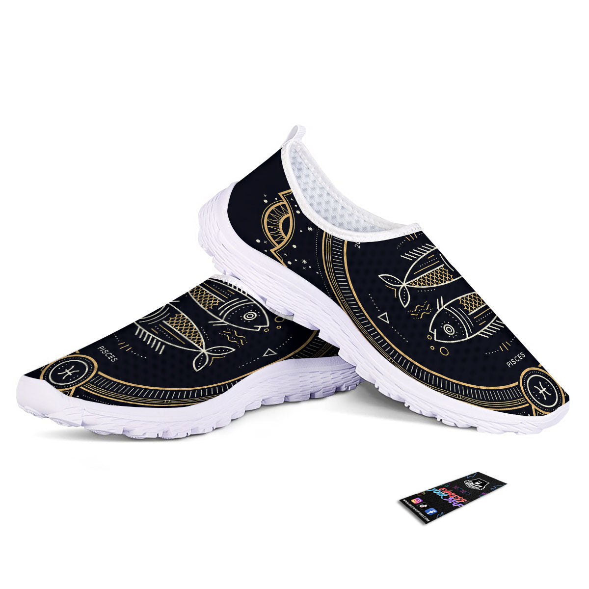 Zodiac Sign Vintage Pisces Print Nurse Shoes-grizzshop